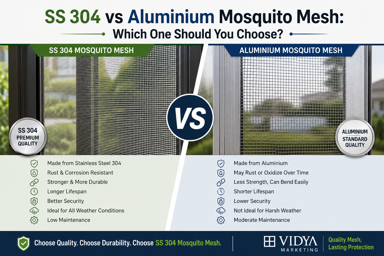 SS 304 vs Aluminium Mosquito Mesh: Which One Should You Choose?