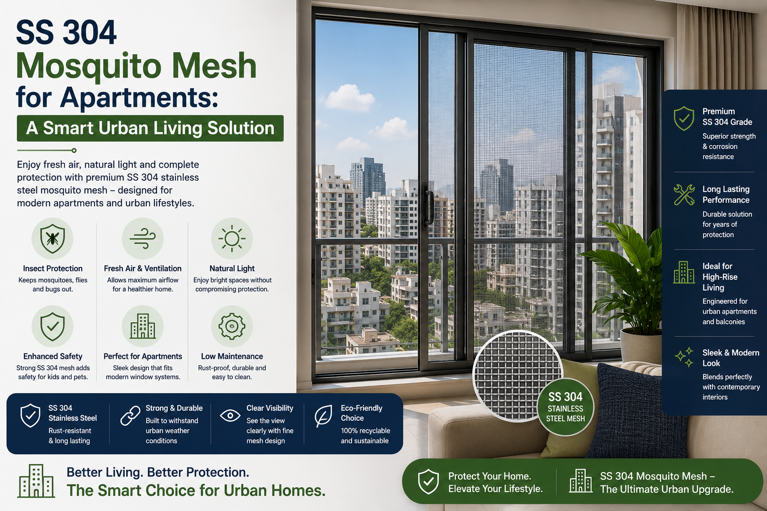 SS 304 Mosquito Mesh for Apartments: A Smart Urban Living Solution