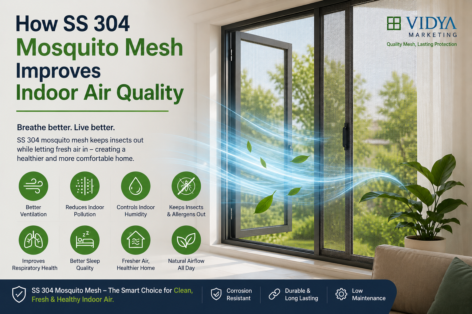 How SS 304 Mosquito Mesh Improves Indoor Air Quality