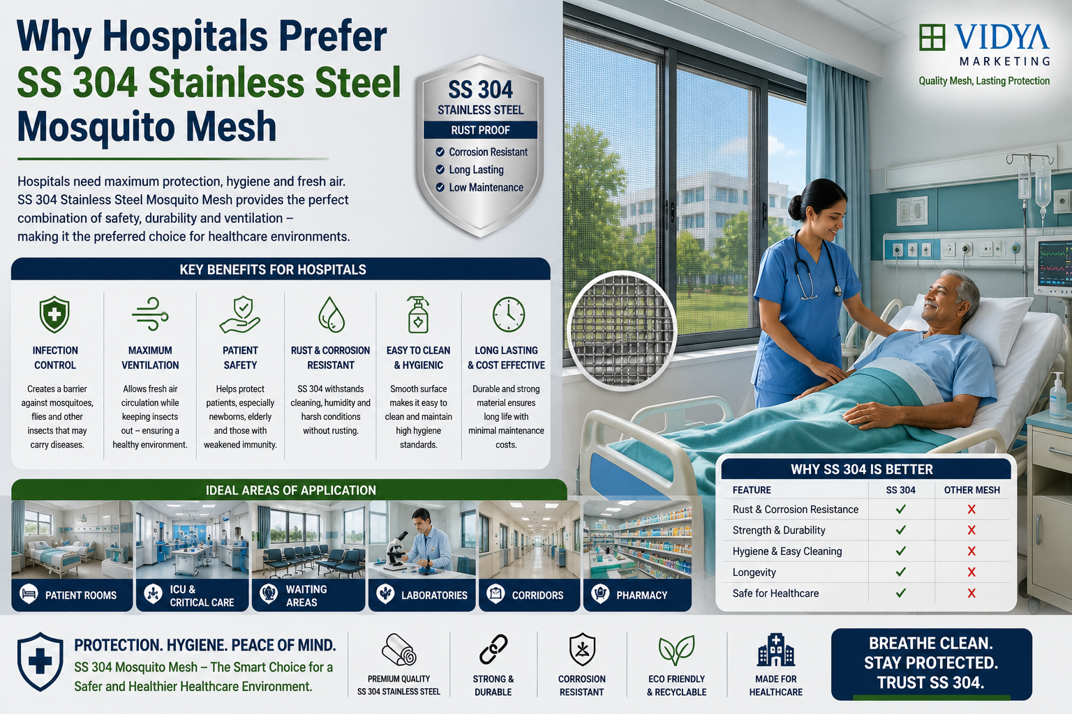 Why Hospitals Prefer SS 304 Stainless Steel Mosquito Mesh